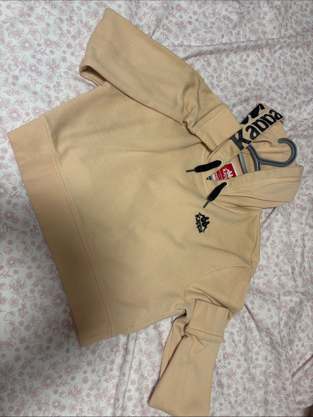 Kappa Men’s Beige Zip-Up Hoodie with Black Logo Trim